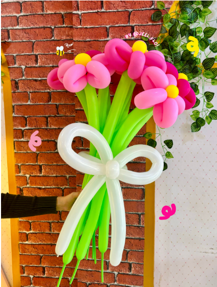 Daisy Balloon Bouquet 10 Stems