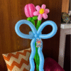 2 Stem Balloon Bouquet (Mix Tulip Daisy or Double)