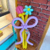 2 Stem Balloon Bouquet (Mix Tulip Daisy or Double)