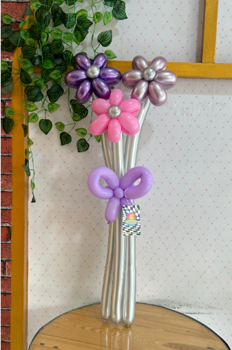 Classic 3 Stem Flower Balloon Bouquet