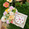Artificial Flower Cake Box