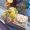 Artificial Flower Cake Box